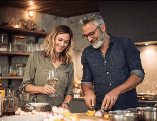 Couple making meal 1